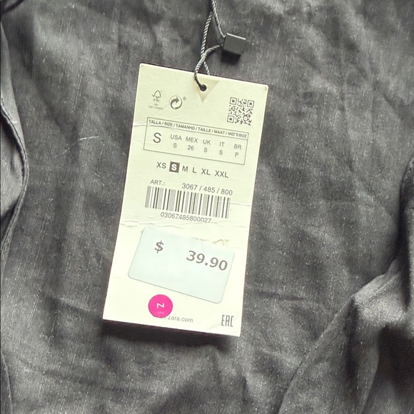 Zara Black Long Sleeve open top - Picture 4 of 7